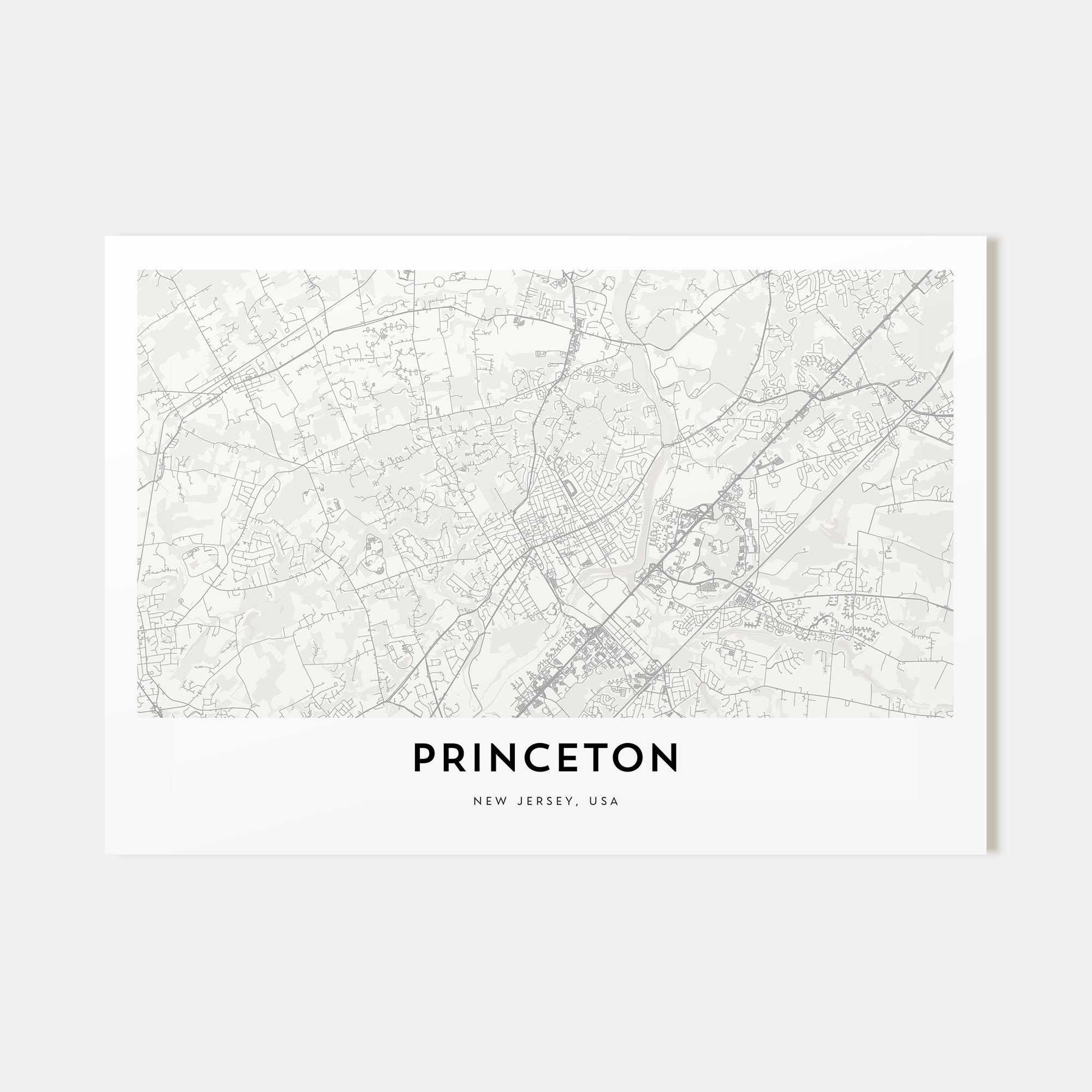 Princeton Map Landscape Poster