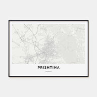 Prishtina Map Landscape Poster