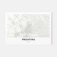 Prishtina Map Landscape Poster