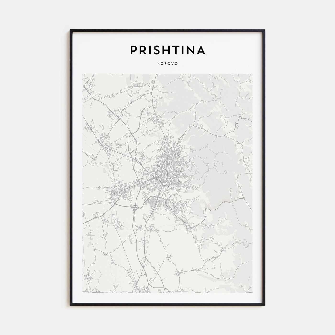 Prishtina Map Portrait Poster