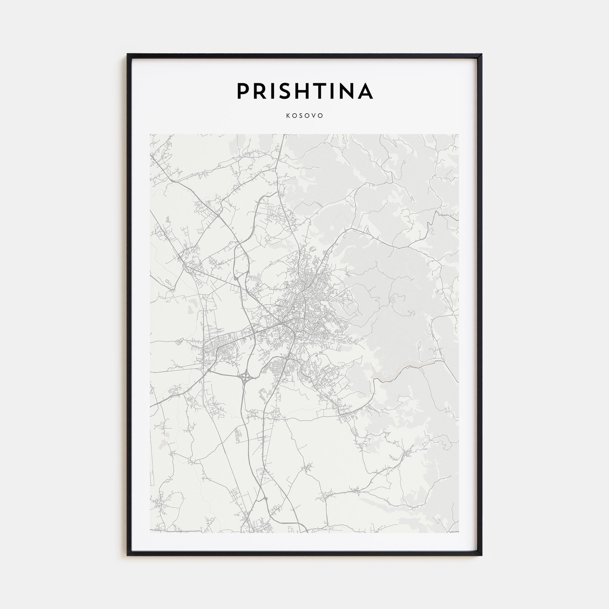 Prishtina Map Portrait Poster