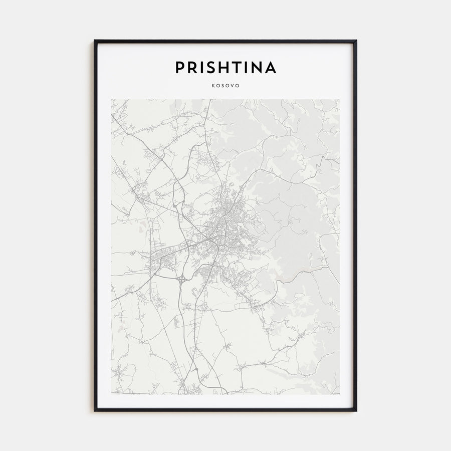 Prishtina Map Portrait Poster