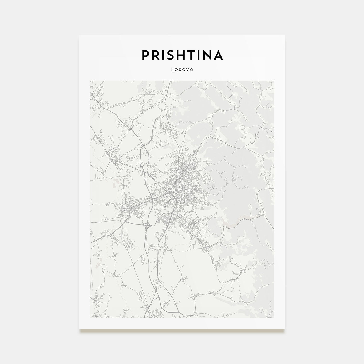 Prishtina Map Portrait Poster