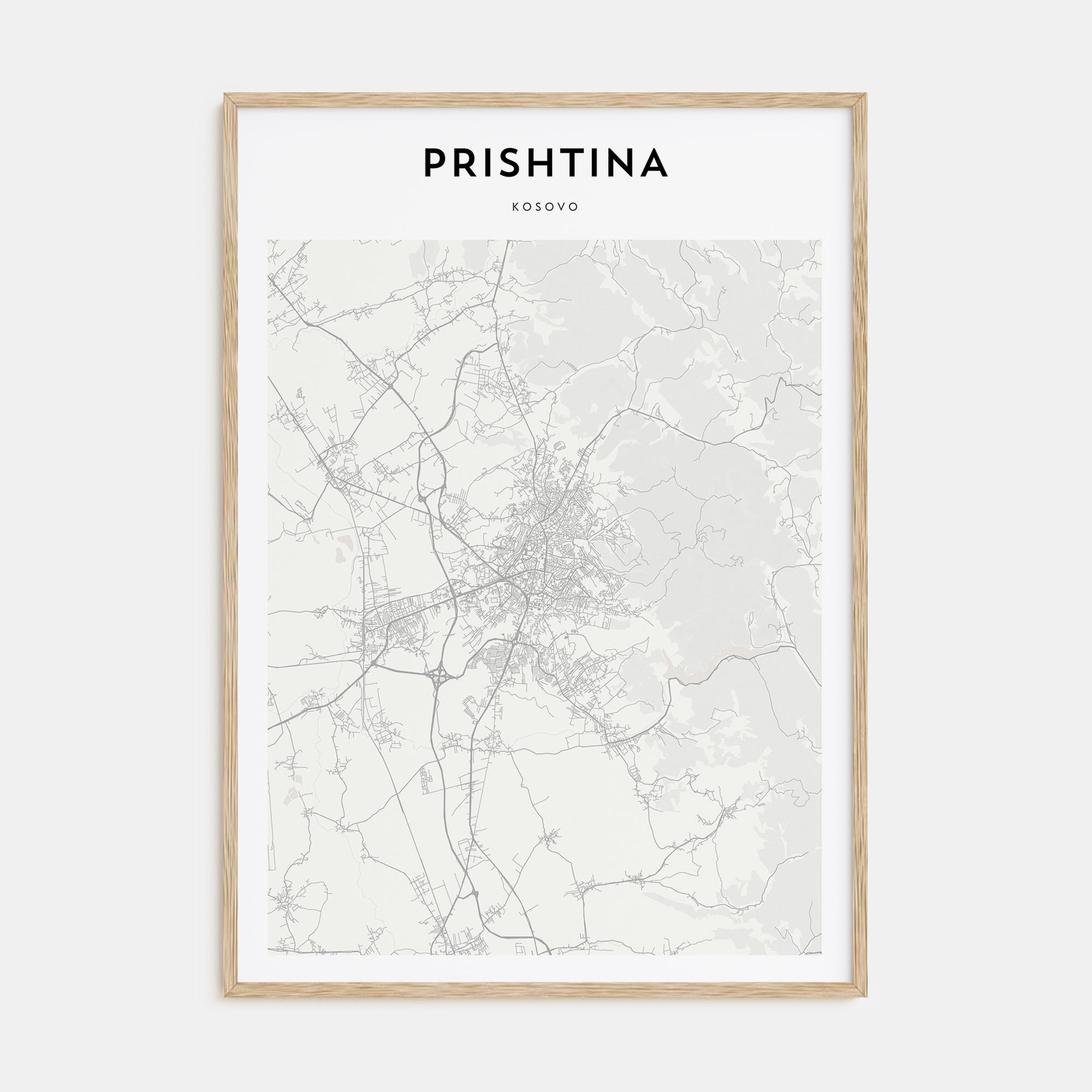 Prishtina Map Portrait Poster