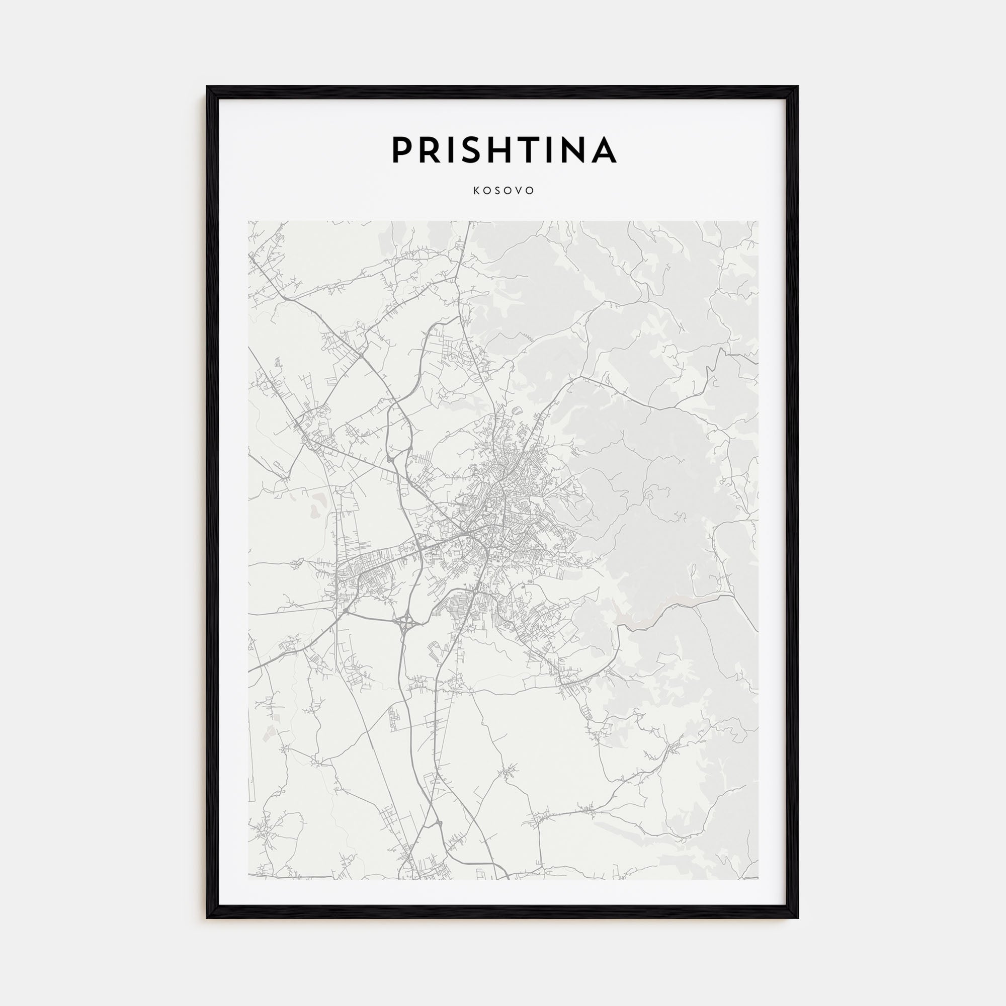 Prishtina Map Portrait Poster