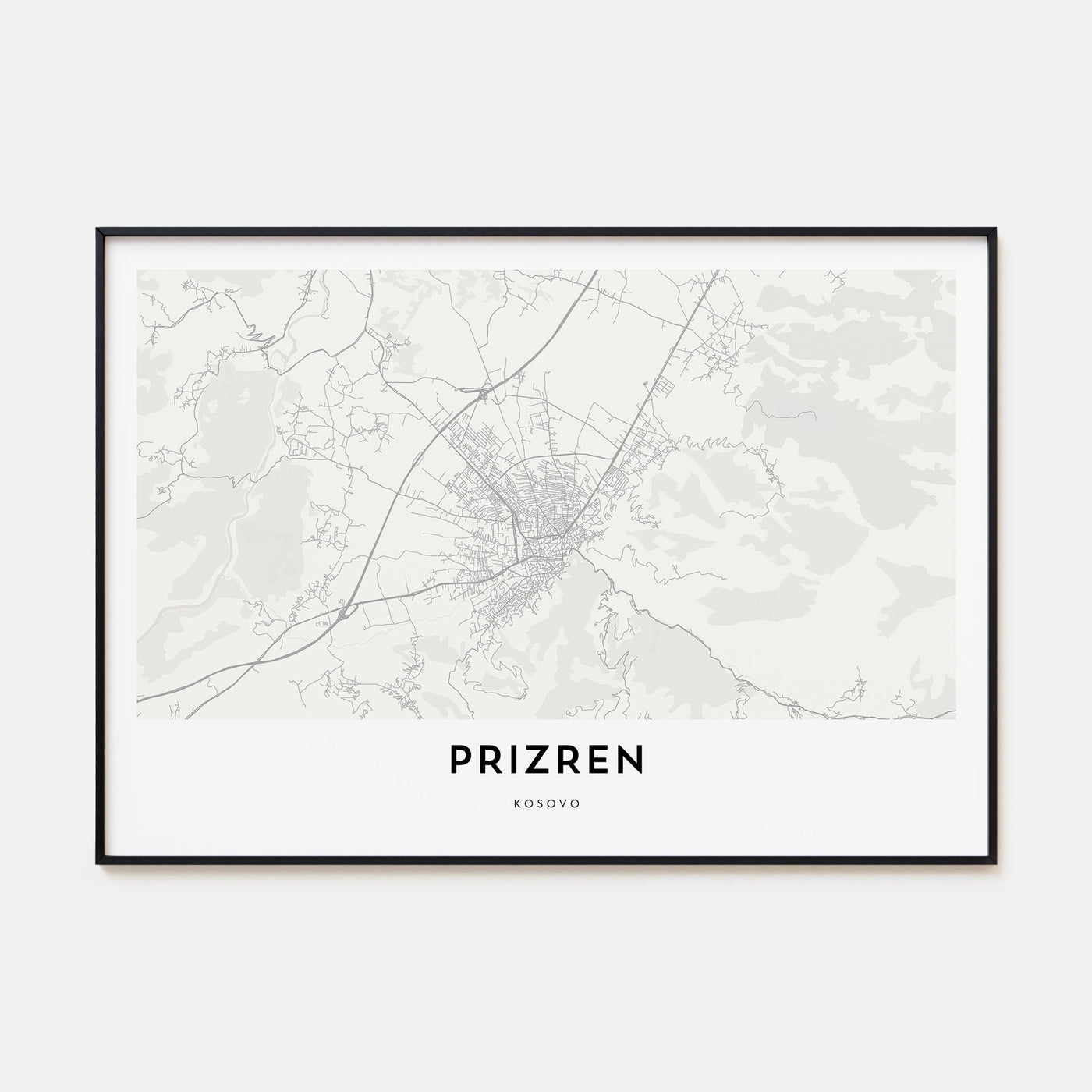 Prizren Map Landscape Poster