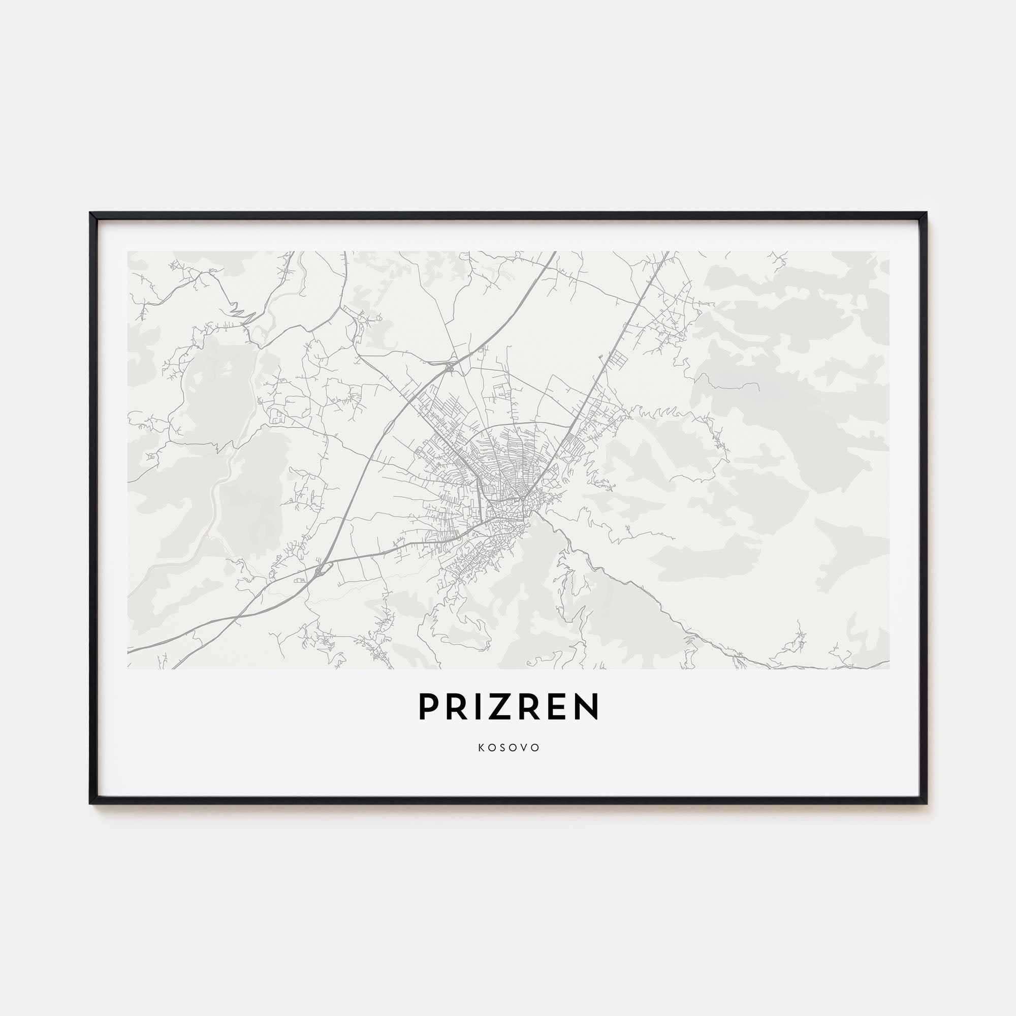 Prizren Map Landscape Poster