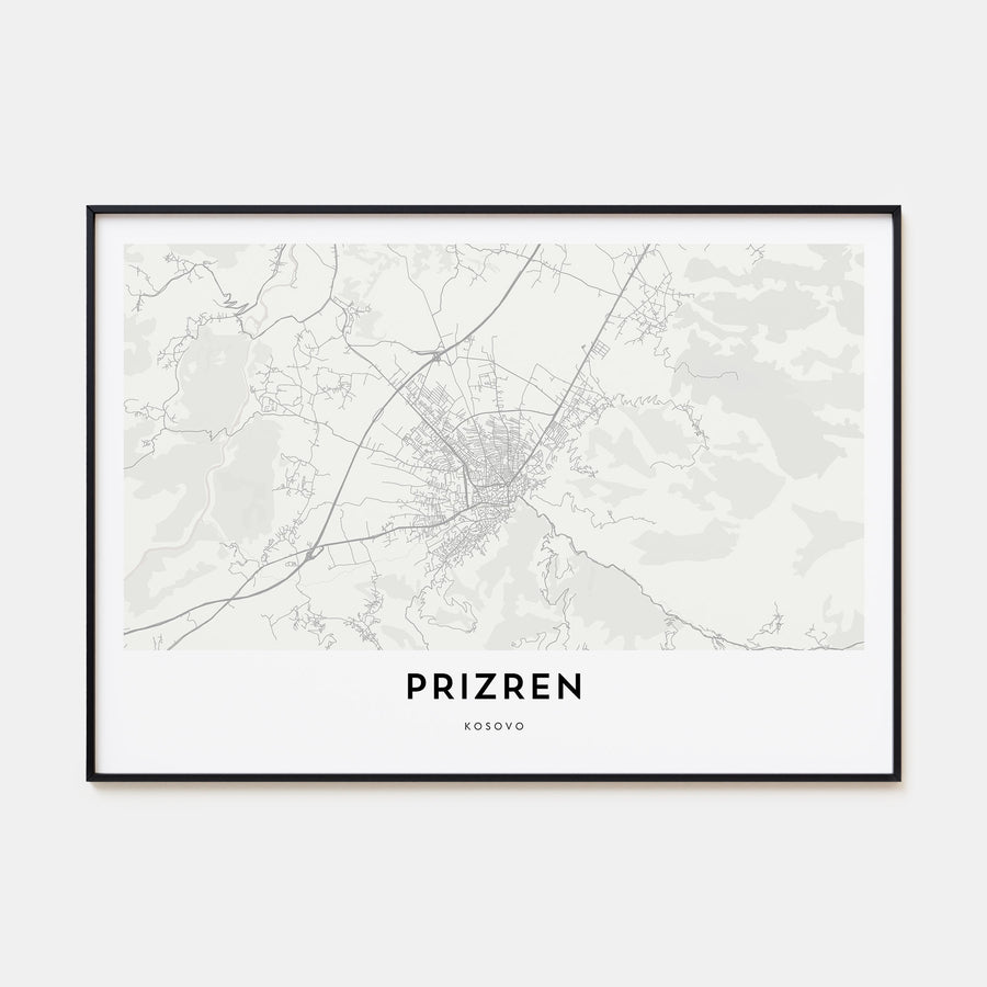 Prizren Map Landscape Poster