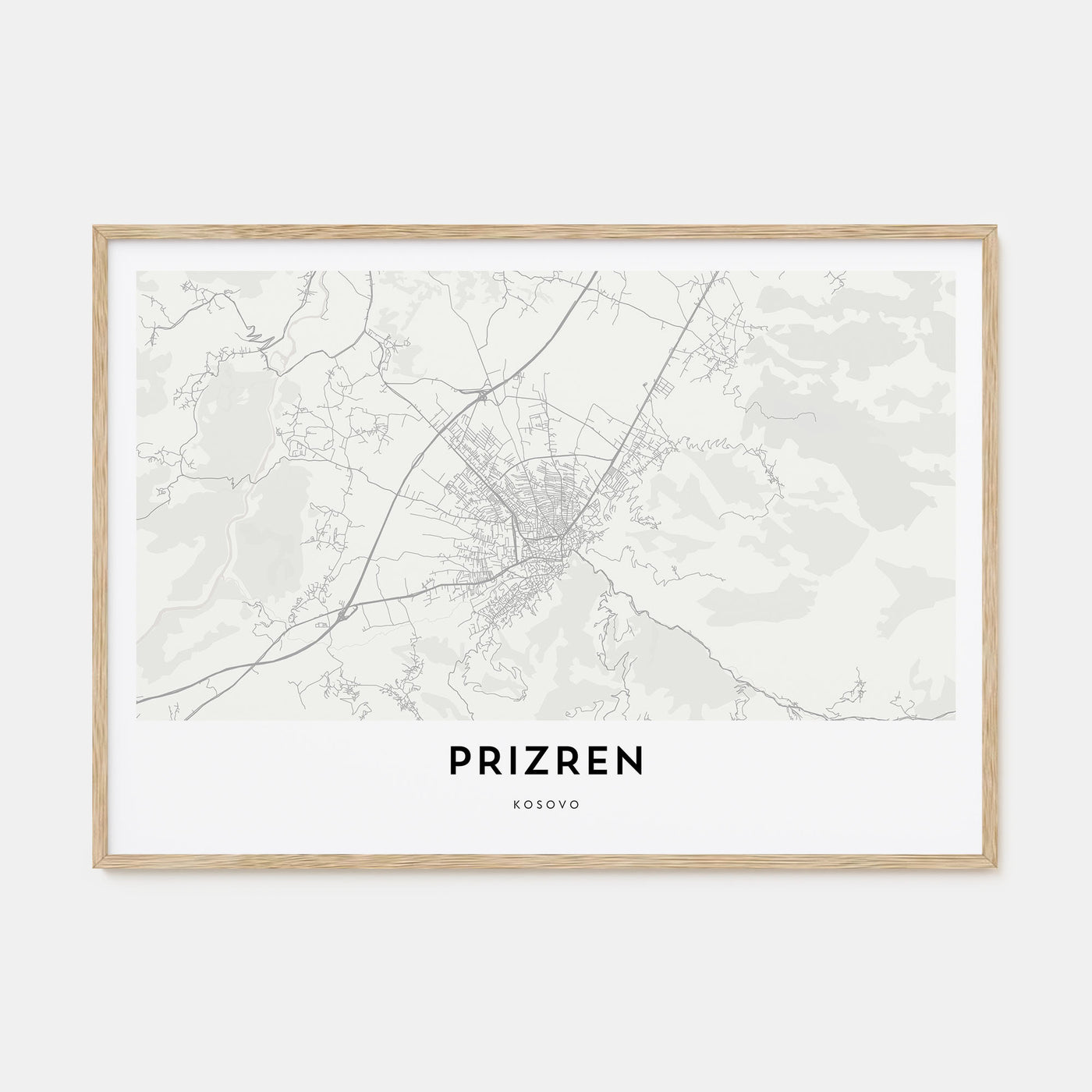 Prizren Map Landscape Poster