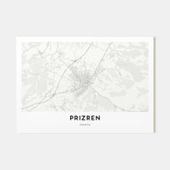 Prizren Map Landscape Poster