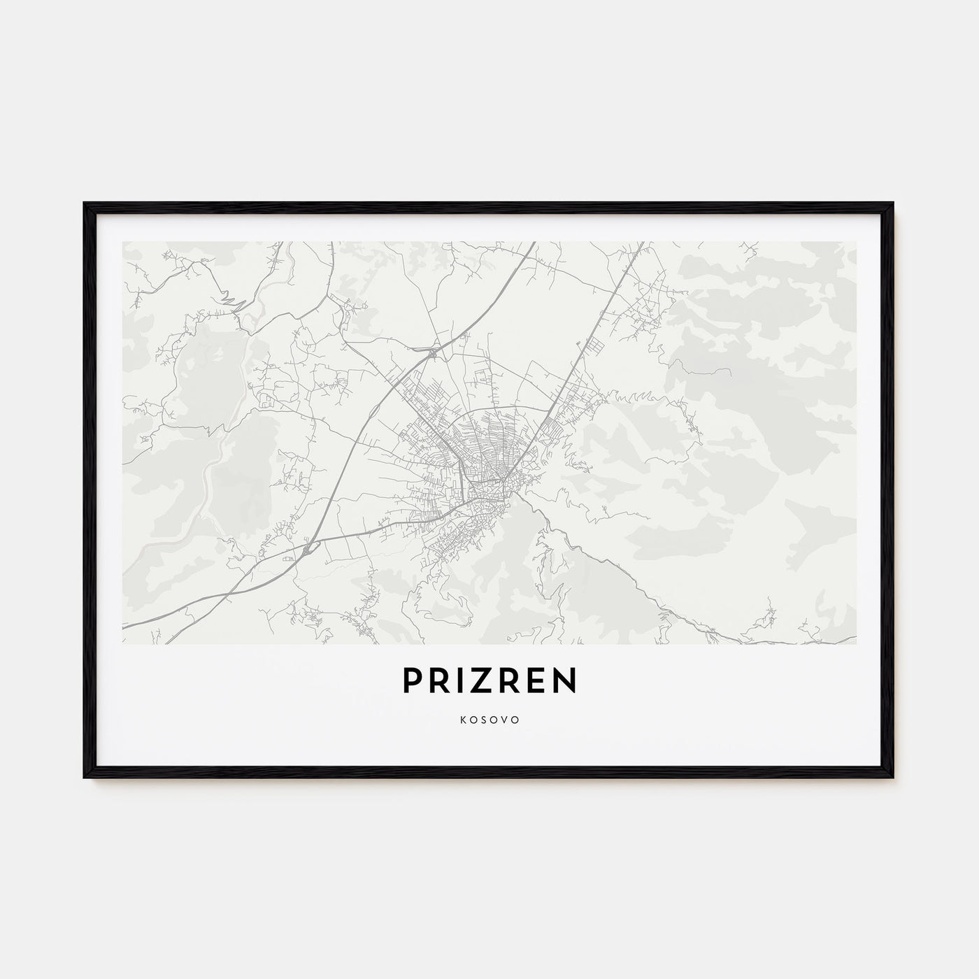Prizren Map Landscape Poster