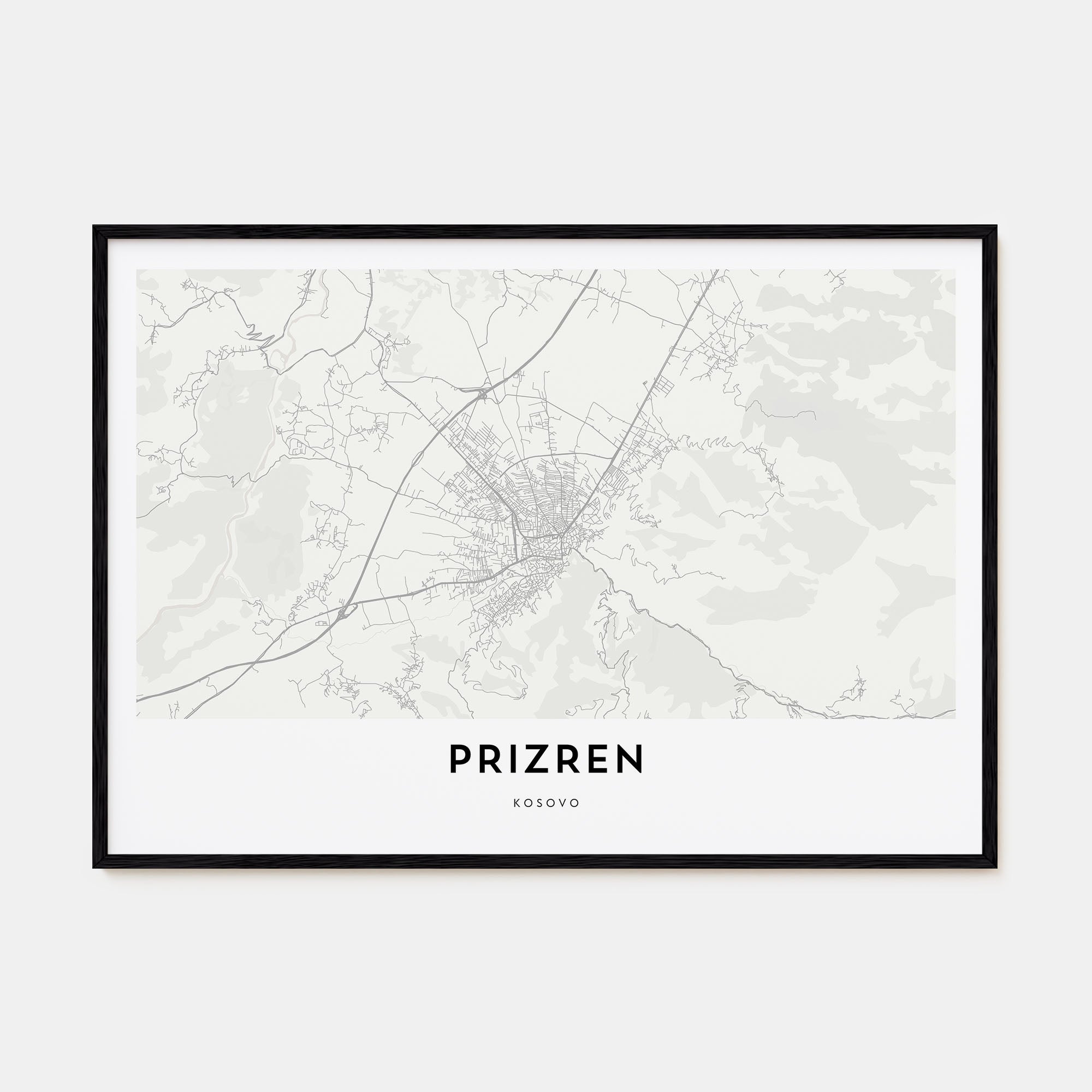 Prizren Map Landscape Poster