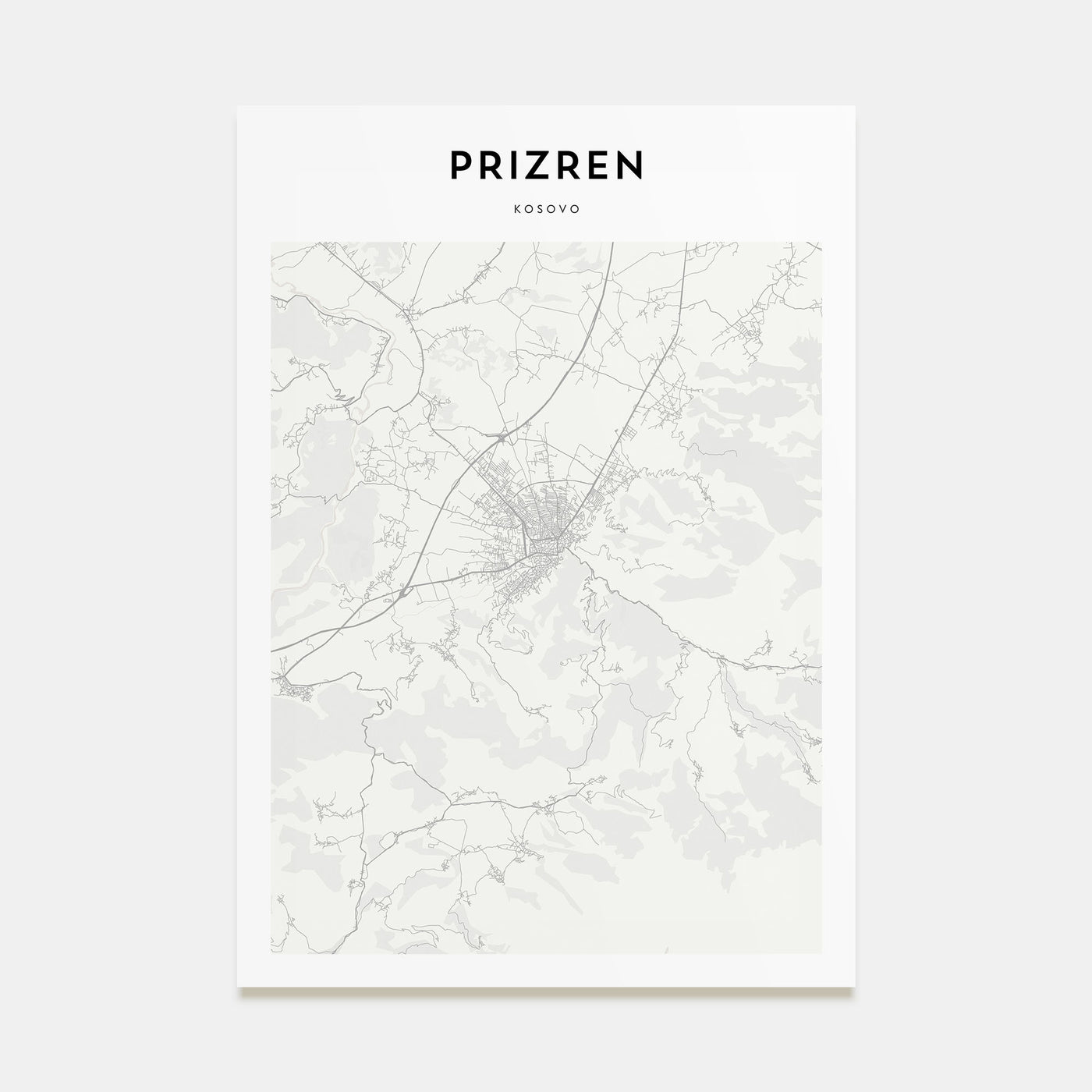 Prizren Map Portrait Poster