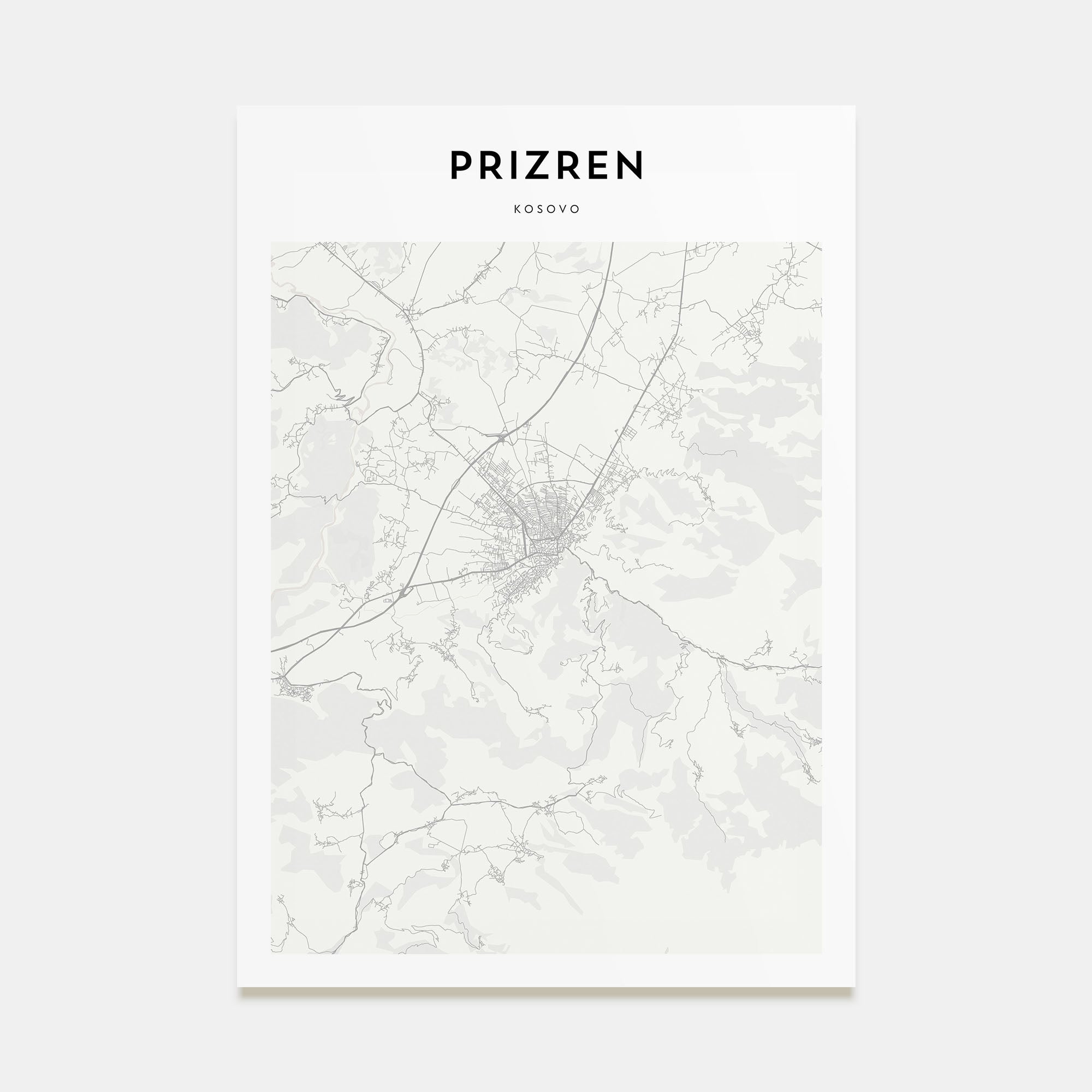 Prizren Map Portrait Poster