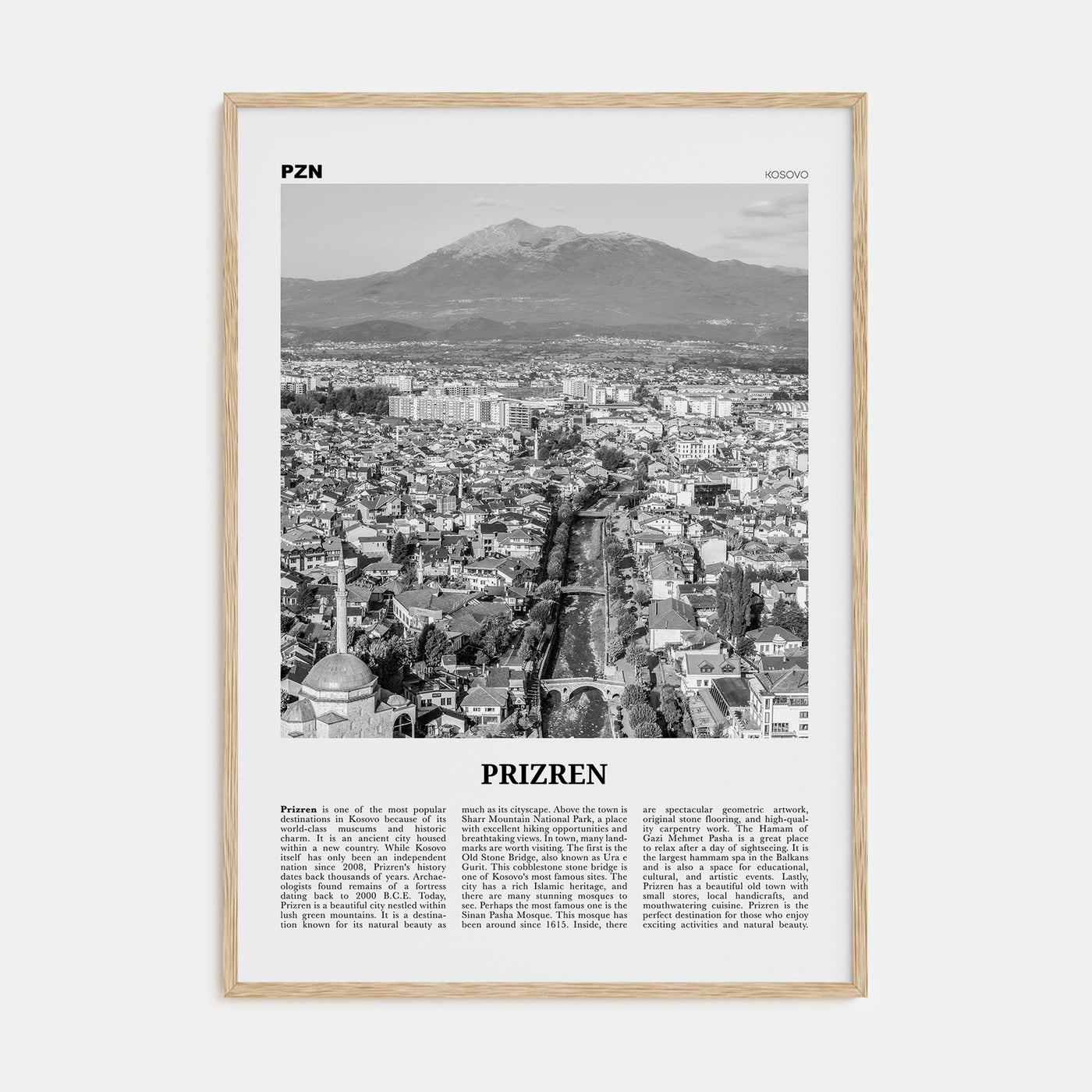 Prizren Travel B&W Poster
