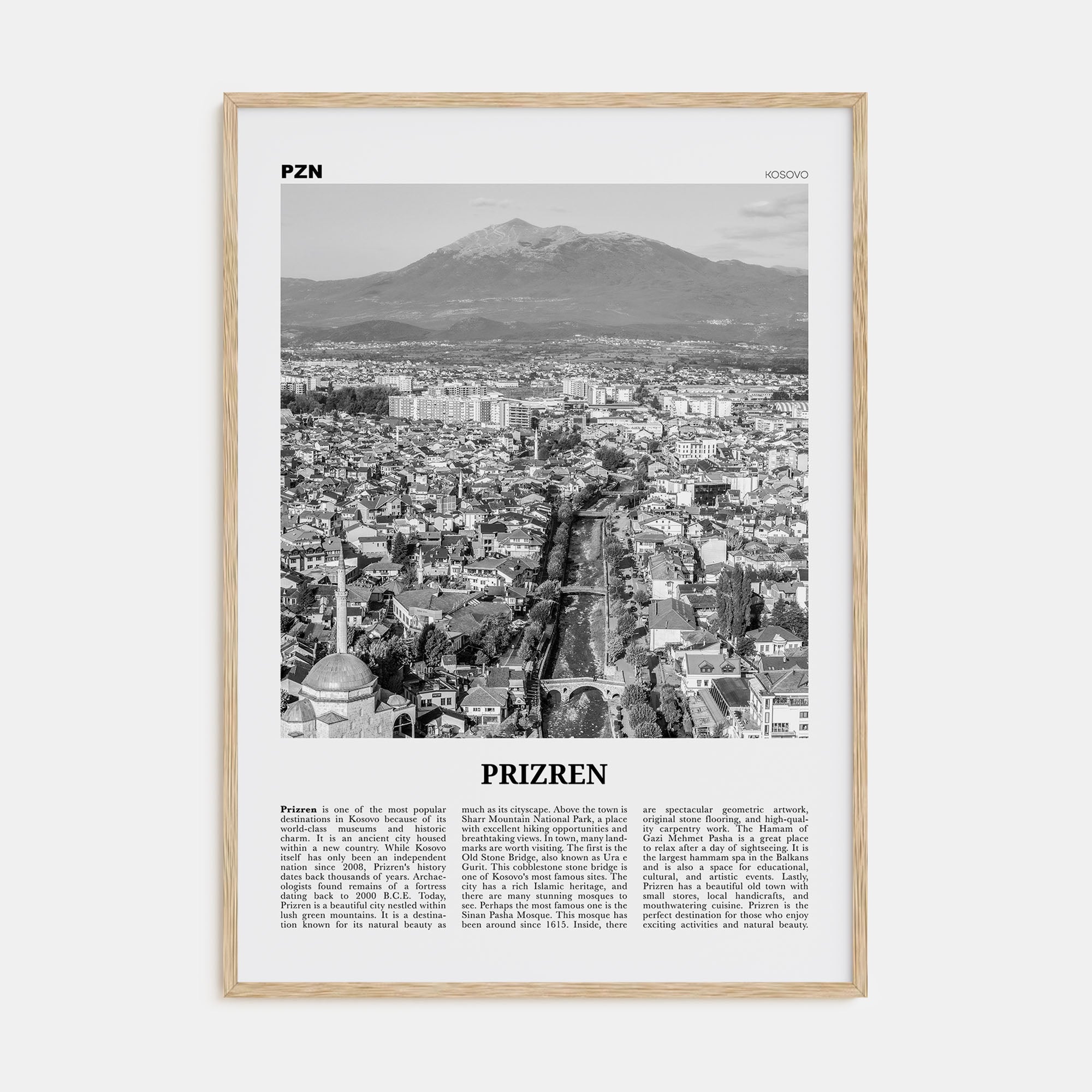 Prizren Travel B&W Poster