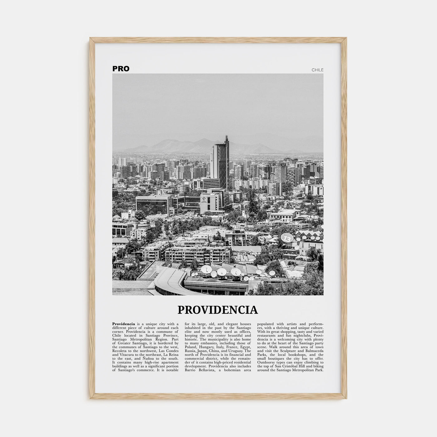 Providencia Travel B&W Poster