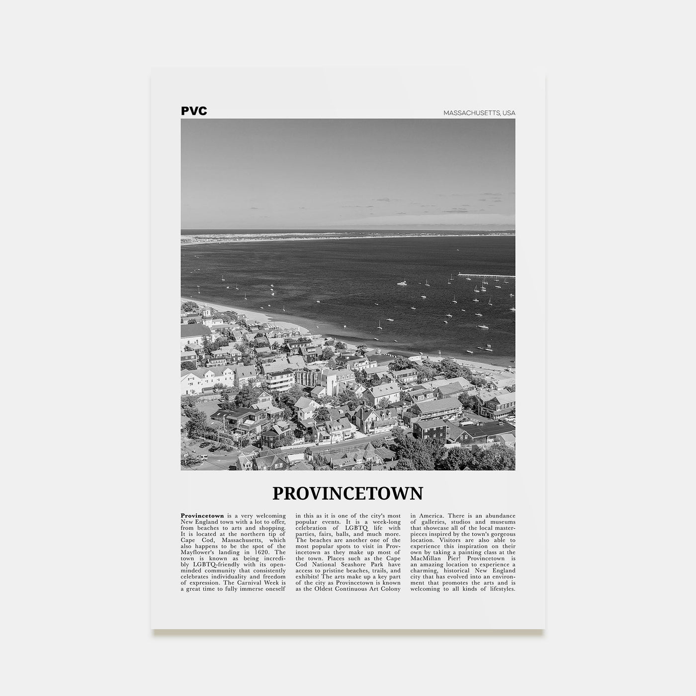 Provincetown Travel B&W Poster