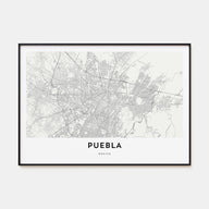 Puebla Map Landscape Poster