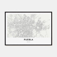 Puebla Map Landscape Poster