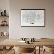 Puebla Map Landscape Poster