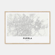 Puebla Map Landscape Poster