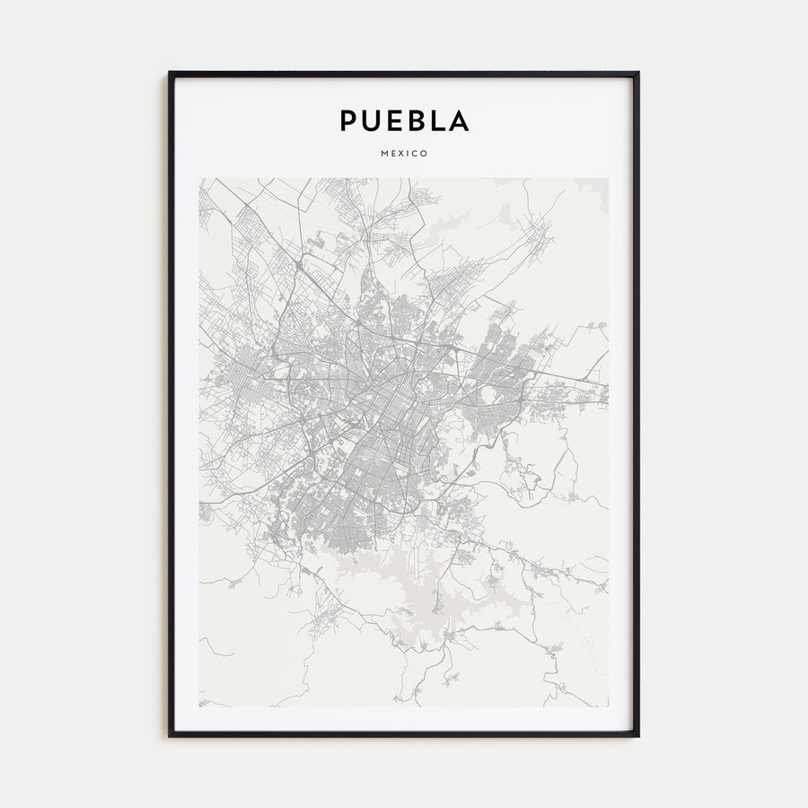 Puebla Map Portrait Poster
