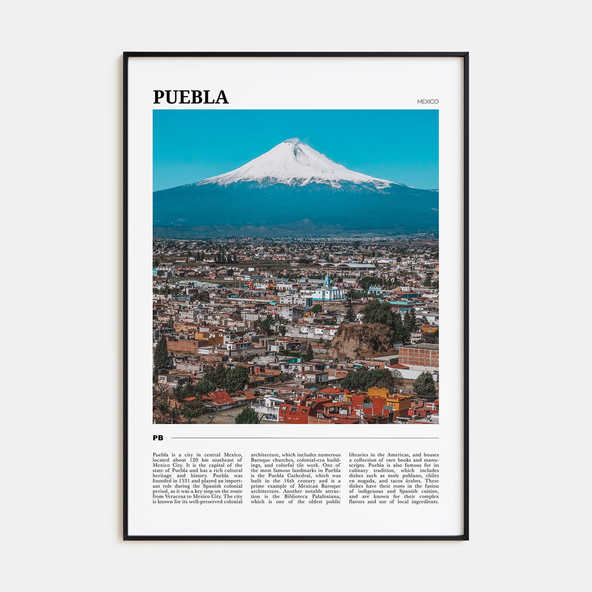 Puebla Travel Color Poster