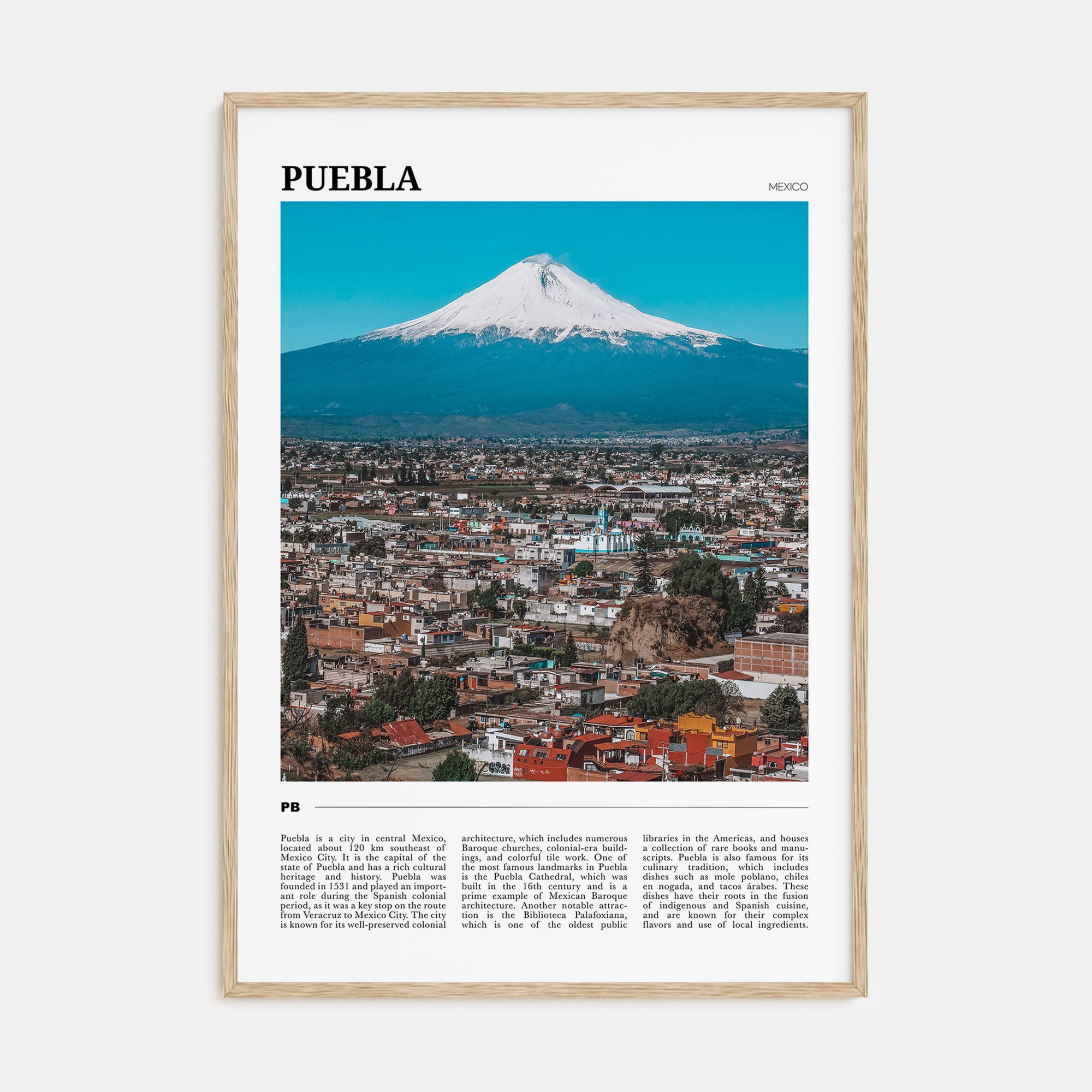 Puebla Travel Color Poster
