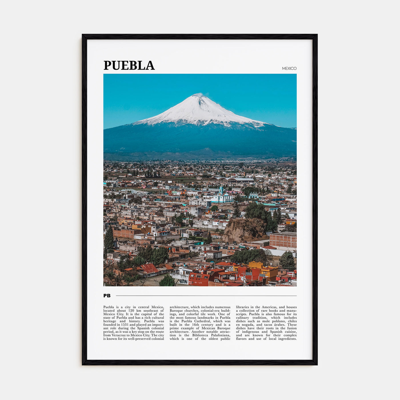 Puebla Travel Color Poster