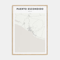 Puerto Escondido Map Portrait Poster