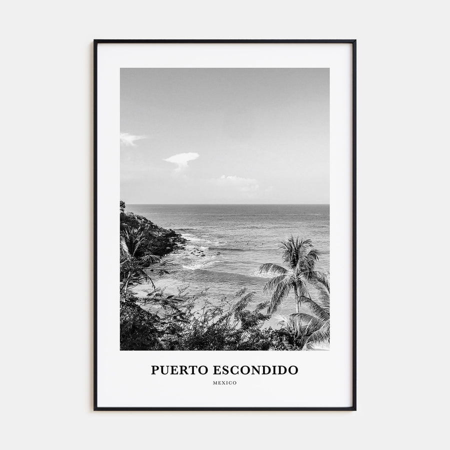 Puerto Escondido Portrait B&W Poster