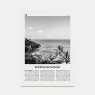 Puerto Escondido Travel B&W Poster