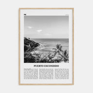 Puerto Escondido Travel B&W Poster