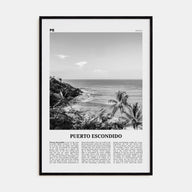 Puerto Escondido Travel B&W Poster
