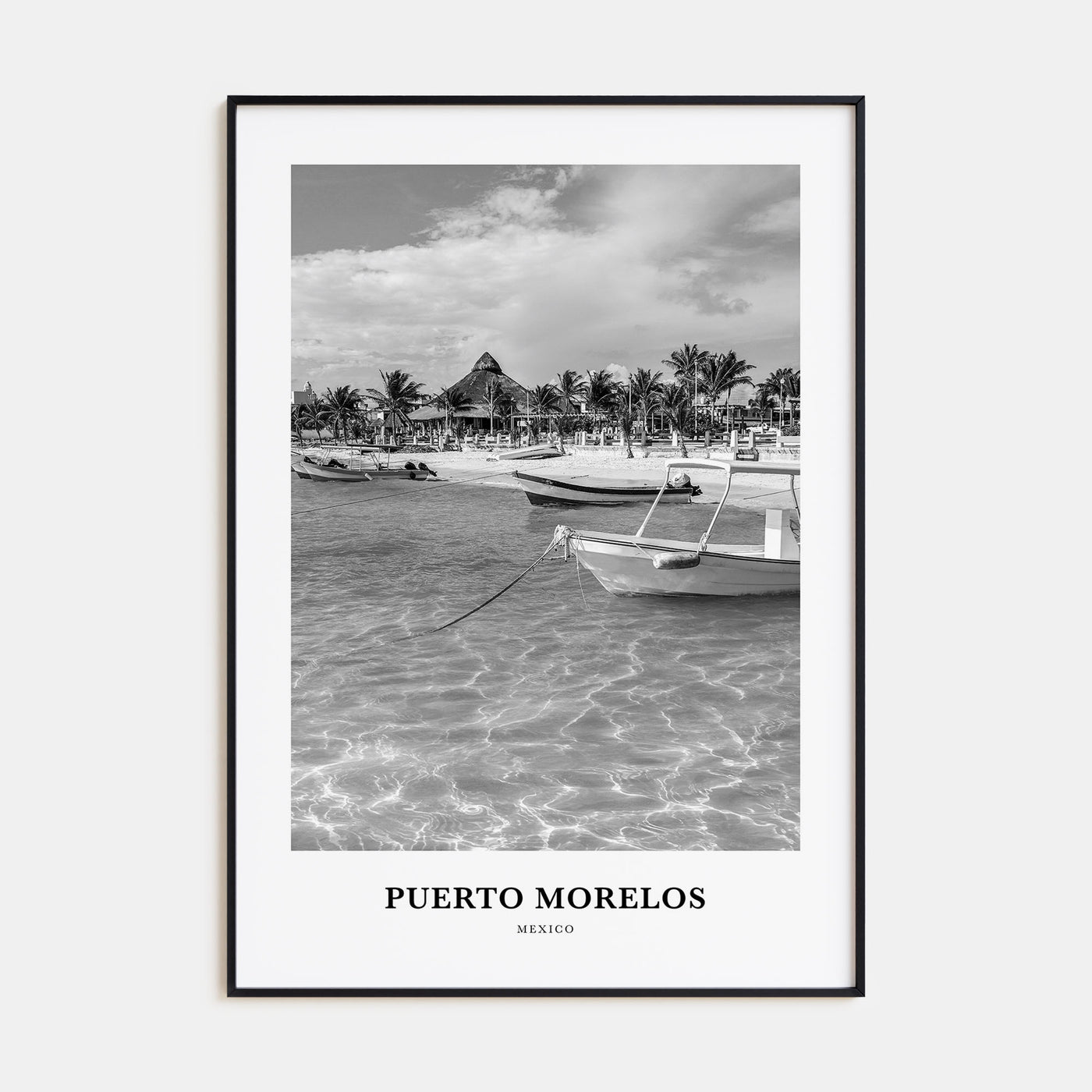 Puerto Morelos Portrait B&W Poster