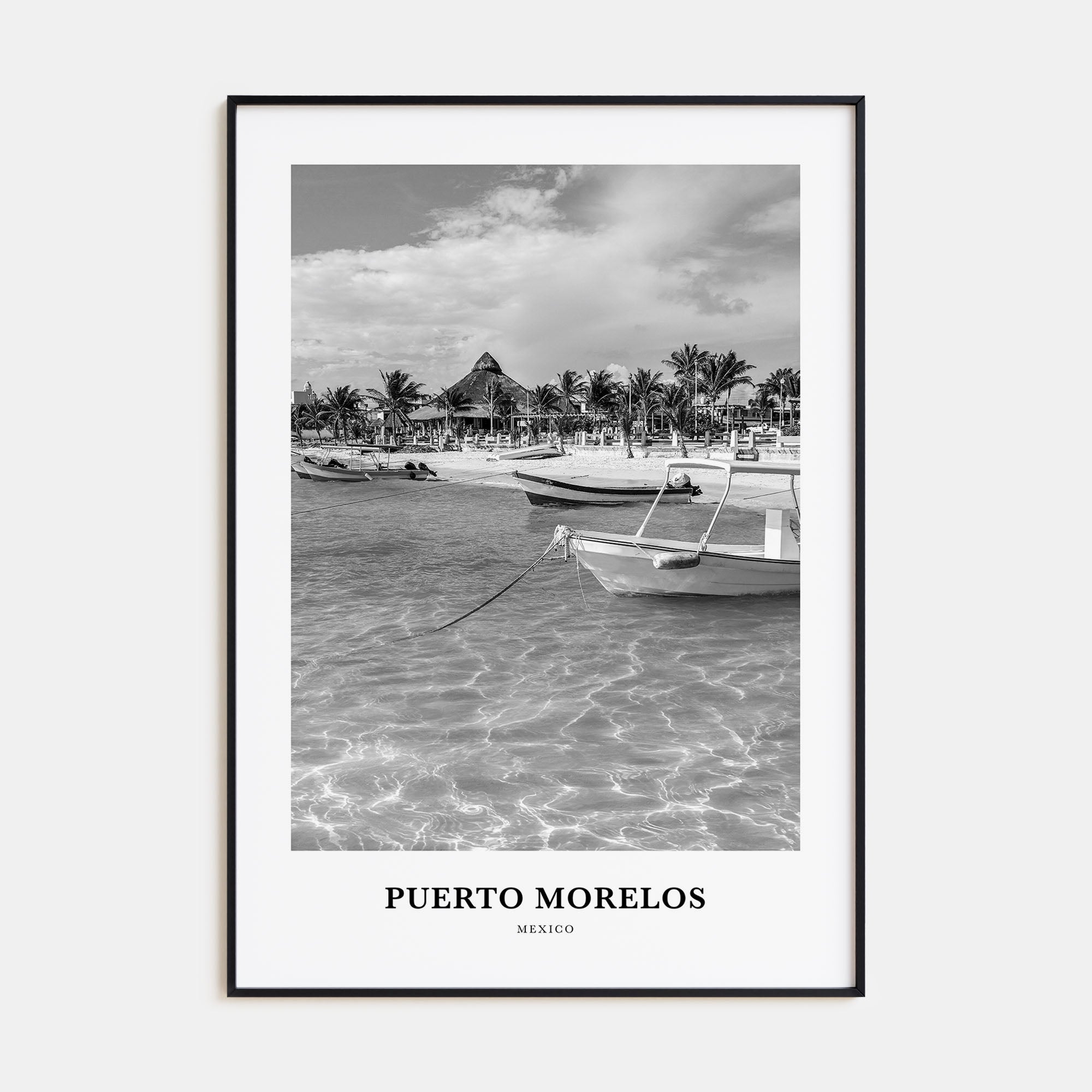 Puerto Morelos Portrait B&W Poster