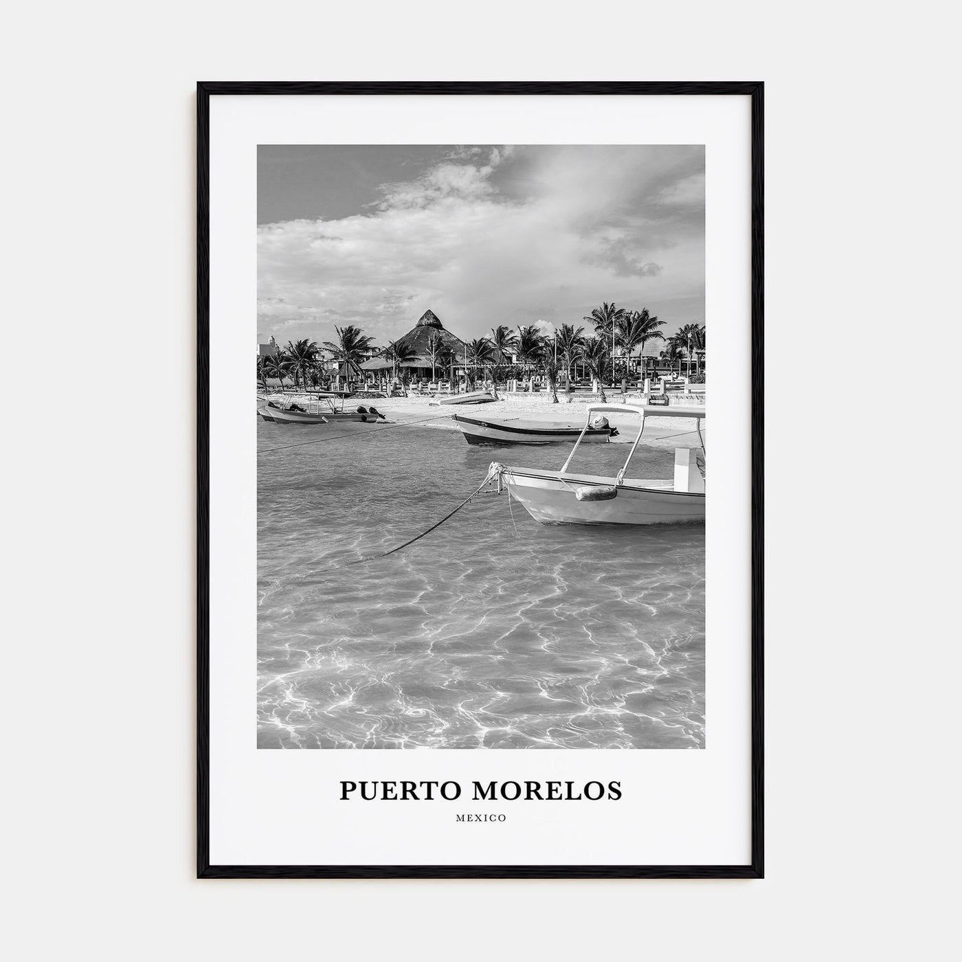 Puerto Morelos Portrait B&W Poster