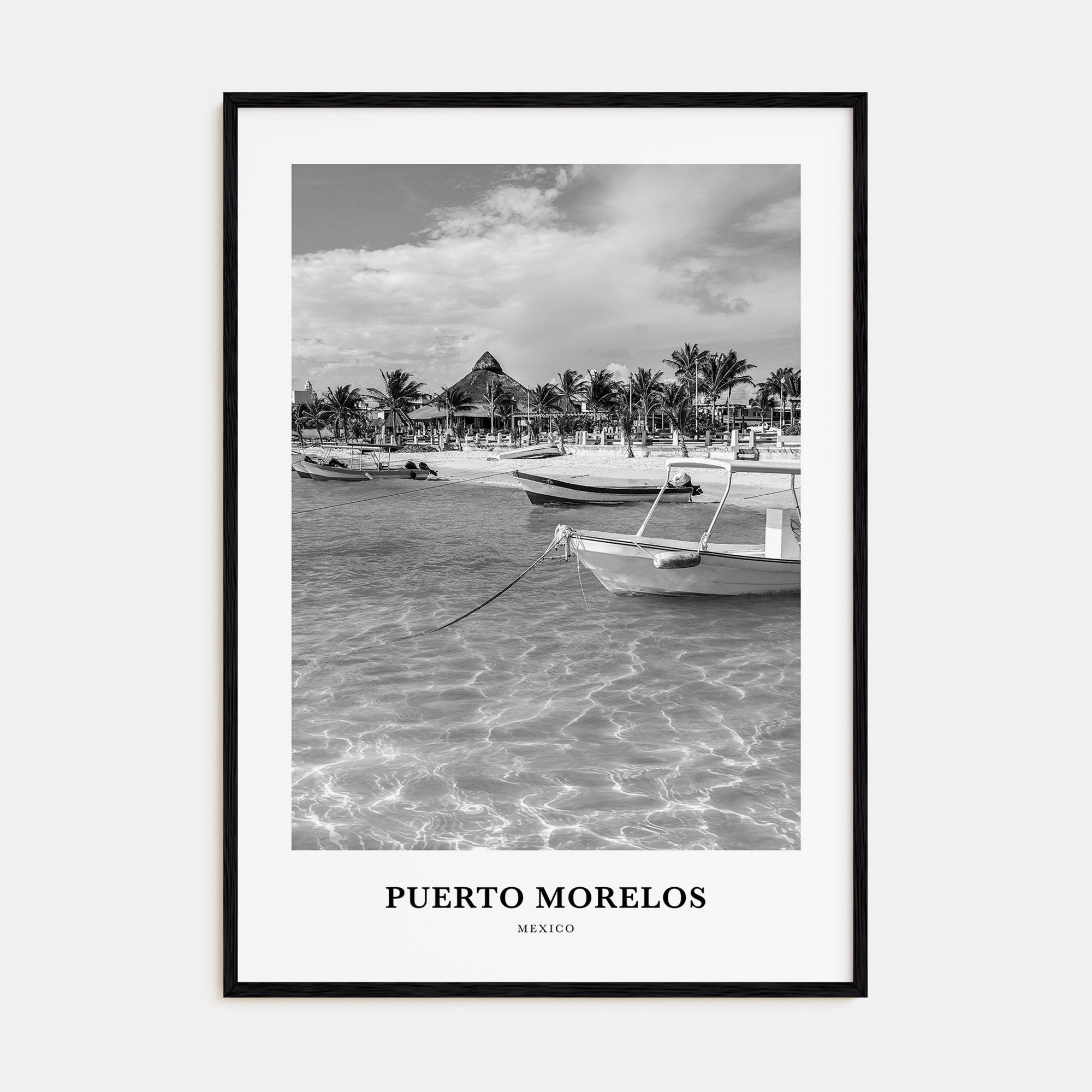 Puerto Morelos Portrait B&W Poster