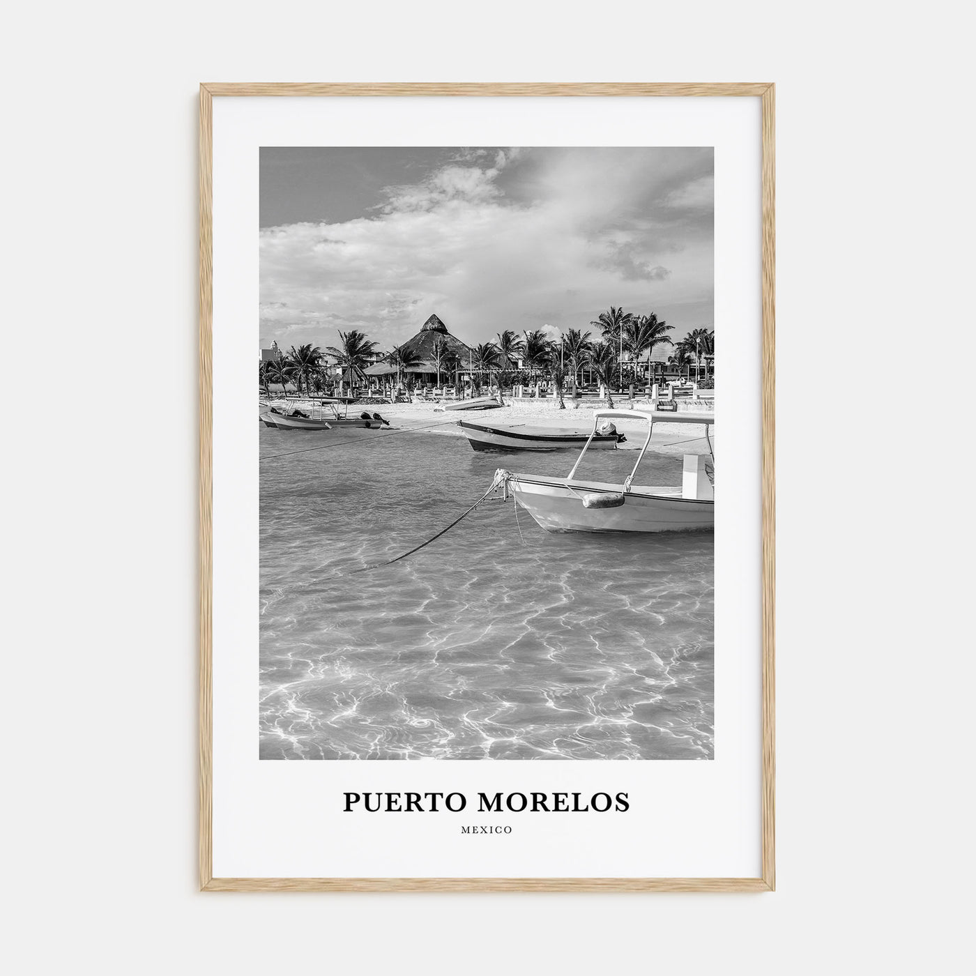 Puerto Morelos Portrait B&W Poster