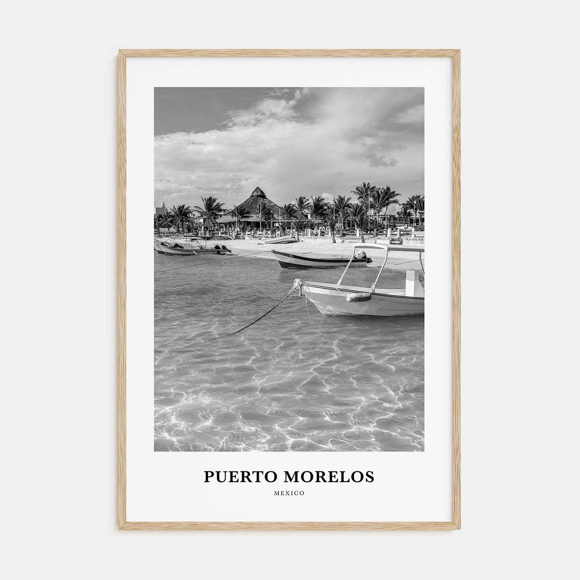 Puerto Morelos Portrait B&W Poster