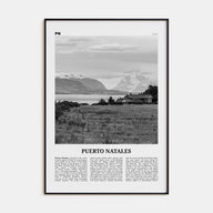 Puerto Natales Travel B&W Poster