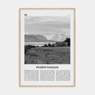 Puerto Natales Travel B&W Poster