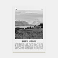Puerto Natales Travel B&W Poster