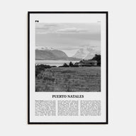 Puerto Natales Travel B&W Poster