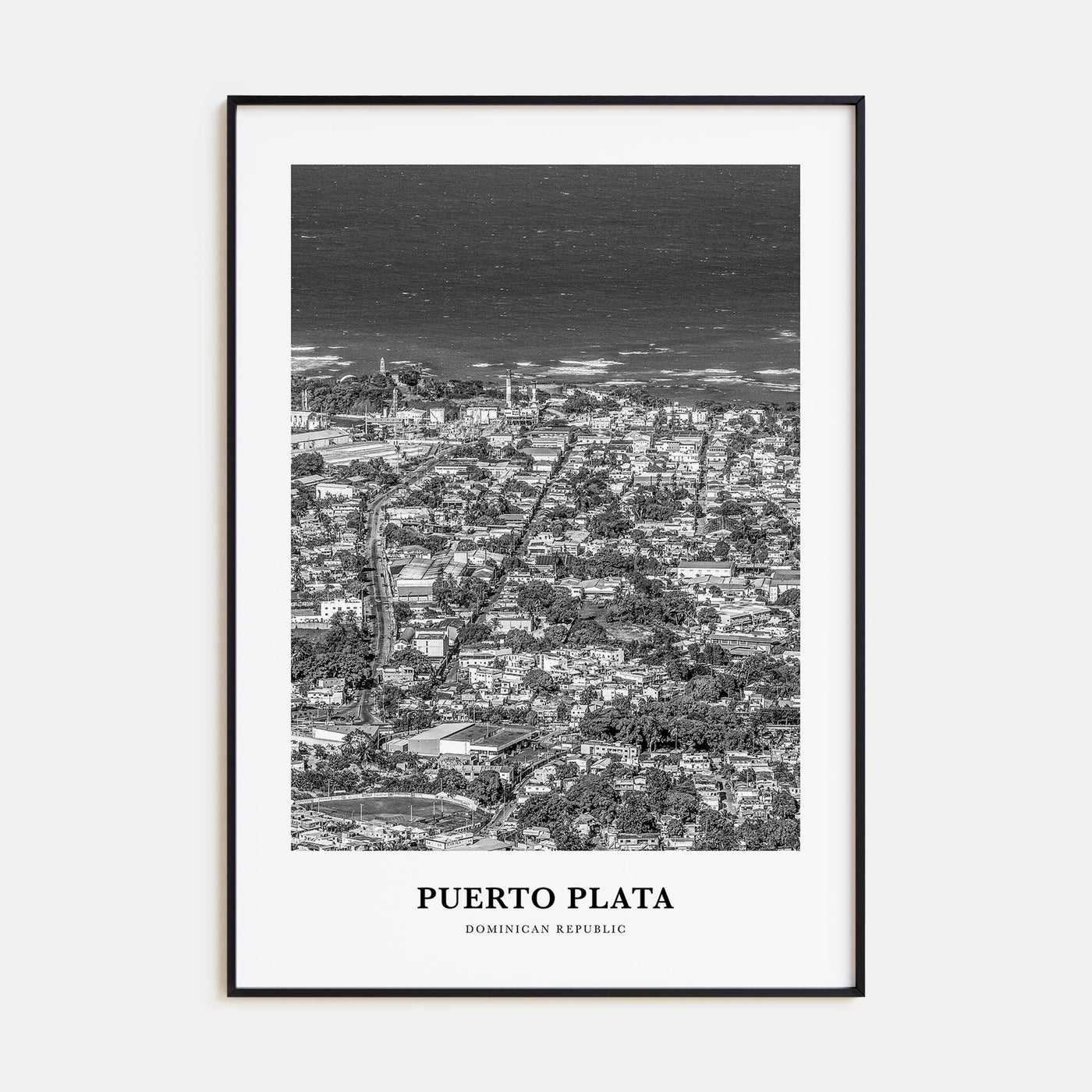 Puerto Plata Portrait B&W Poster