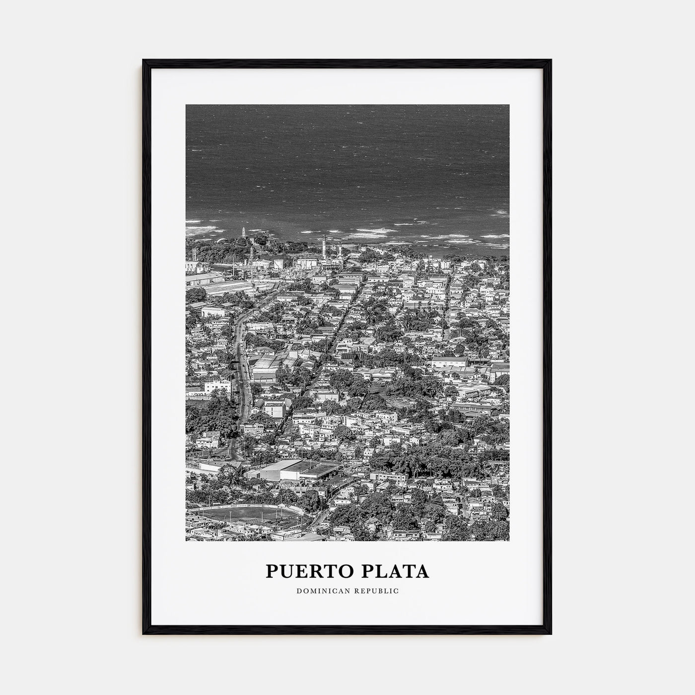 Puerto Plata Portrait B&W Poster