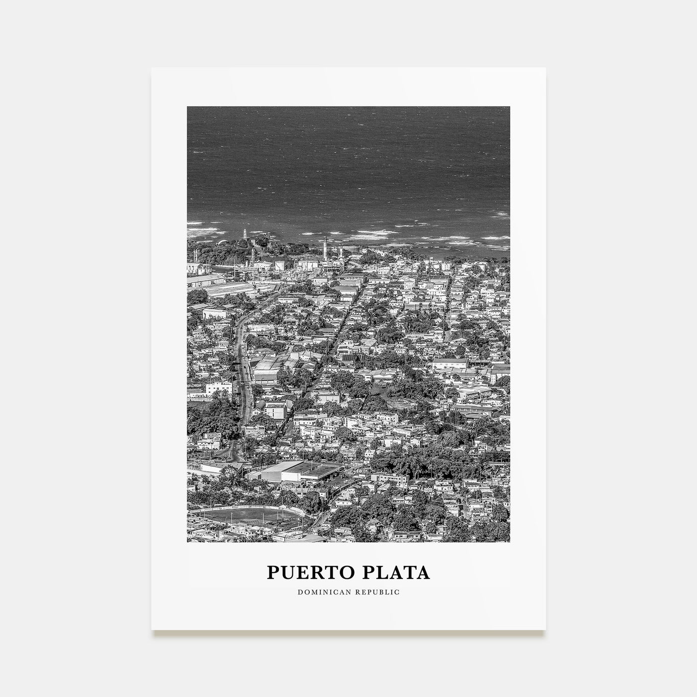 Puerto Plata Portrait B&W Poster