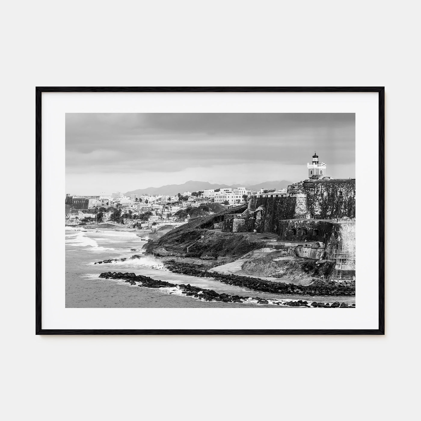 Puerto Rico Landscape B&W Poster
