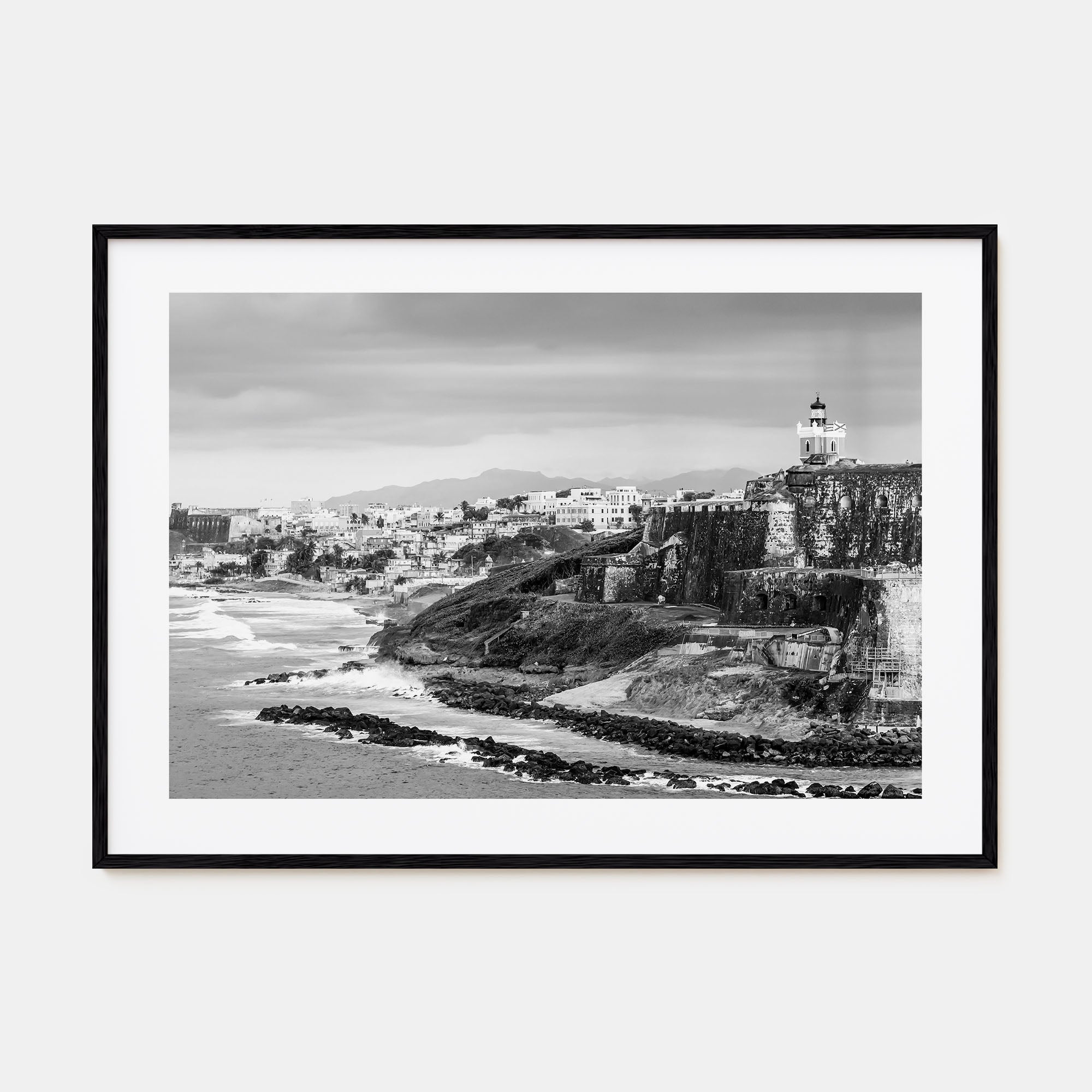 Puerto Rico Landscape B&W Poster